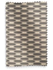 Set of 2 Monochrome Metallic Broken Stripe Mid Wood Leg Aire Dining Chairs - Image 9 of 9