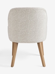 Set of 2 Relaxed Linen Look Floral Print Light Natural Hensley Oak Effect Leg Dining Chairs - Image 8 of 9