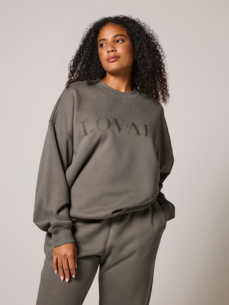 LOVALL Green Oversized ALL SZN Sweatshirt - Image 1 of 4 LOVALL Green Oversized ALL SZN Sweatshirt - Image 1 of 4