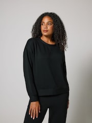 LOVALL Black Luxe Lounge Crew Neck Sweatshirt - Image 1 of 5