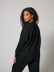 LOVALL Black Luxe Lounge Crew Neck Sweatshirt - Image 2 of 5