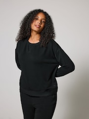 LOVALL Black Luxe Lounge Crew Neck Sweatshirt - Image 3 of 5