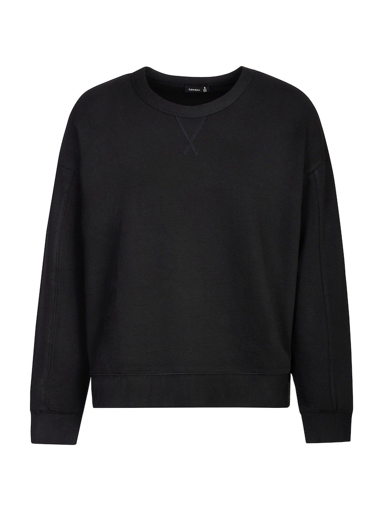 LOVALL Black Luxe Lounge Crew Neck Sweatshirt - Image 5 of 5