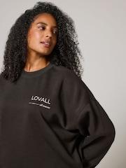 LOVALL Black Oversized ALL SZN Sweatshirt - Image 3 of 5