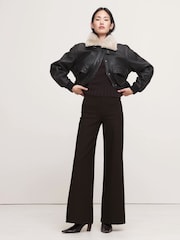 Banana Republic Brown High-Rise Wide-Leg Everywhere Ponte Pull On trousers - Image 3 of 5