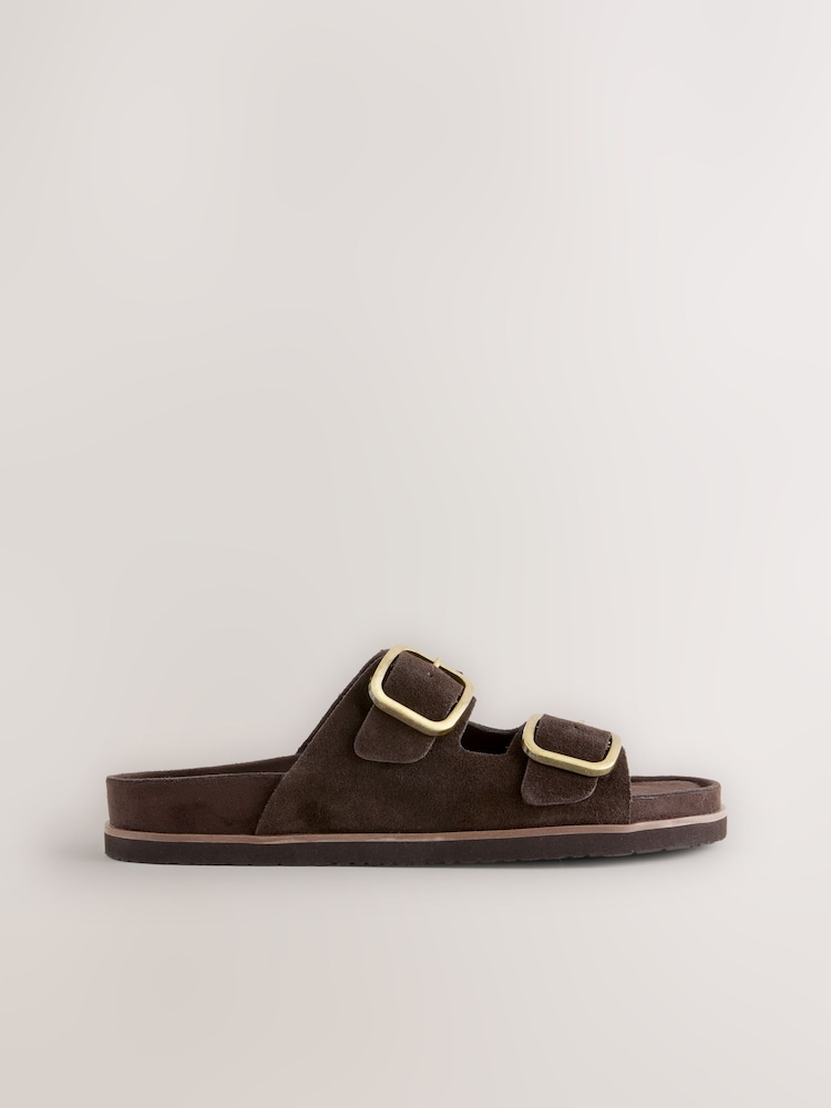 Buy Chocolate Brown Suede Forever Comfort® Double Strap  display picture 2