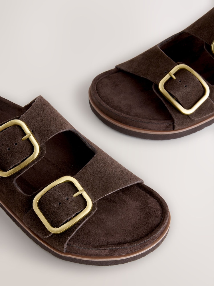 Buy Chocolate Brown Suede Forever Comfort® Double Strap 