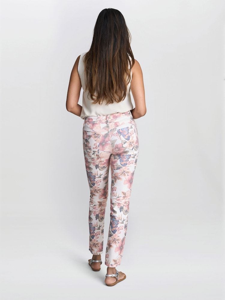 Gina Bacconi Pink Christie Reversible Stretch Floral Print Jeans - Image 2 of 5