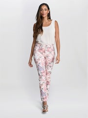 Gina Bacconi Pink Christie Reversible Stretch Floral Print Jeans - Image 3 of 5