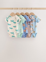 Multi Short Sleeve Baby Bodysuits 5 Pack - Image 1 of 13