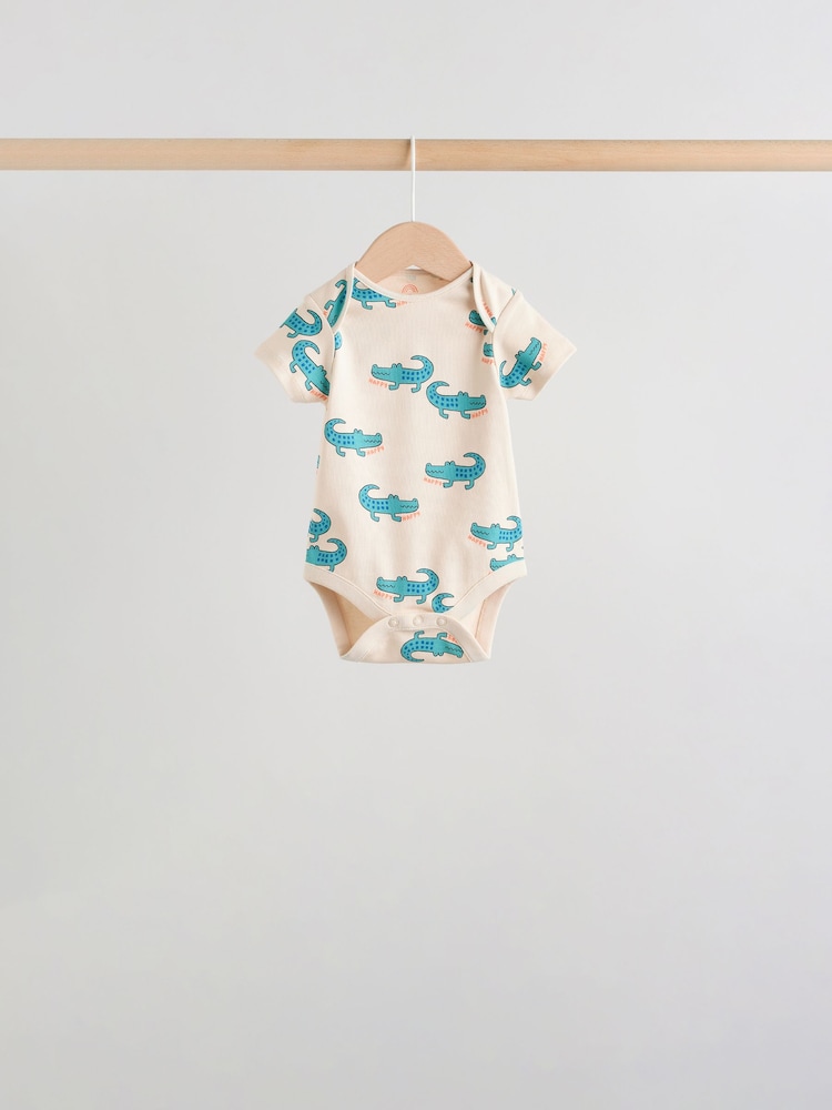 Multi Short Sleeve Baby Bodysuits 5 Pack - Image 2 of 13