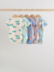 Multi Short Sleeve Baby Bodysuits 5 Pack - Image 7 of 13