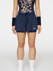 J.Lindeberg Navy Tennis Paulina Jersey Shorts - Image 1 of 7