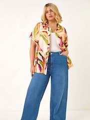 Verde - Camisa com botões e estampa de redemoinhos Roman Curve - Imagem 3 de 5