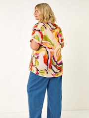 Verde - Camisa com botões e estampa de redemoinhos Roman Curve - Imagem 4 de 5