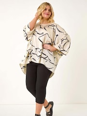 Roman White Mono Print Longline Blouse - Image 2 of 5