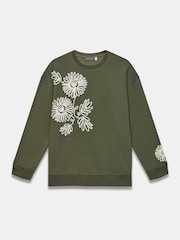 Mint Velvet Green Flower Sweat Top - Image 7 of 8