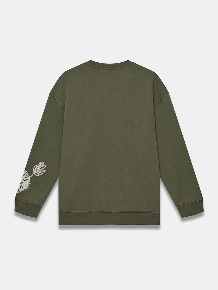 Mint Velvet Green Flower Sweat Top - Image 8 of 8