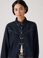 Levi's Dark Blue Logan Tencel Shirt - Image 3 of 4
