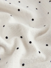 Ecru White Mono Spot Short Sleeve Frill Hem Top (3mths-7yrs) - Image 7 of 8