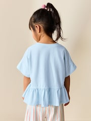 Blue Short Sleeve Peplum T-Shirt (3mths-7yrs) - Image 2 of 7