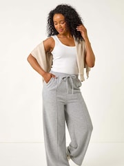 Roman Grey Petite Pintuck Tie Front Joggers - Image 1 of 5