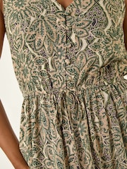 Roman Natural Petite Paisley Tie Waist Dress - Image 5 of 5