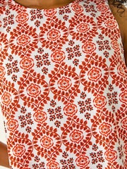 Roman Orange Petite Tile Print Swing Dress - Image 5 of 5