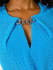 Roman Blue Petite Chain Trim Dress - Image 5 of 5