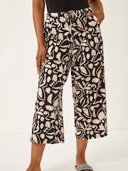 Roman Black Petite Abstract Stretch Trousers - Image 4 of 5