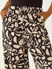 Roman Black Petite Abstract Stretch Trousers - Image 5 of 5