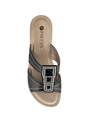 Pavers Black Extra Cushioned Slip On Wedge Mules - Image 4 of 5