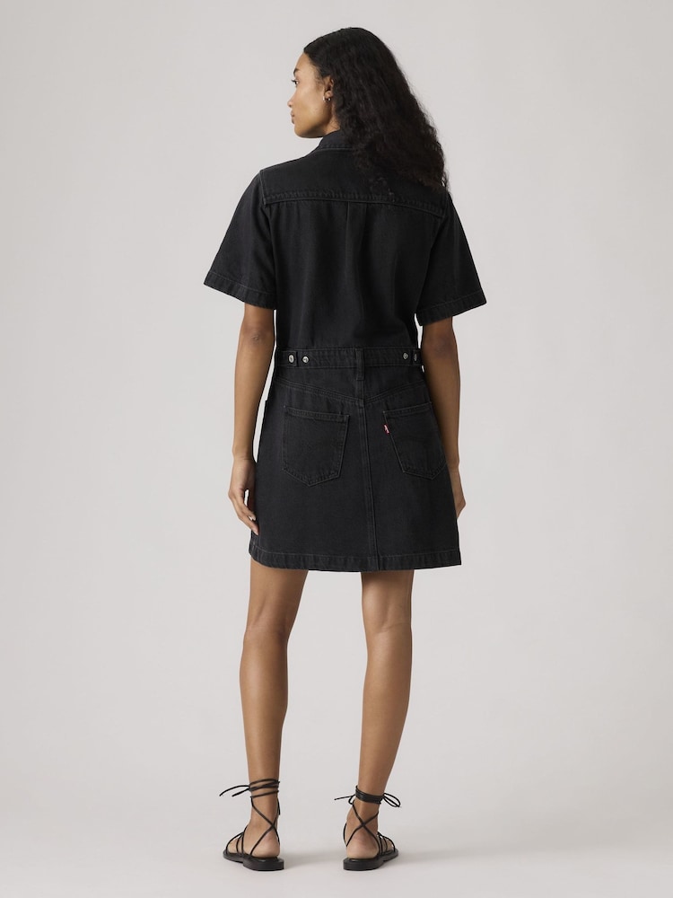 Levi's® Black Denim Short Sleeve Logan Western Dress - Image 2 of 6