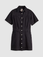Levi's® Black Denim Short Sleeve Logan Western Dress - Image 5 of 6