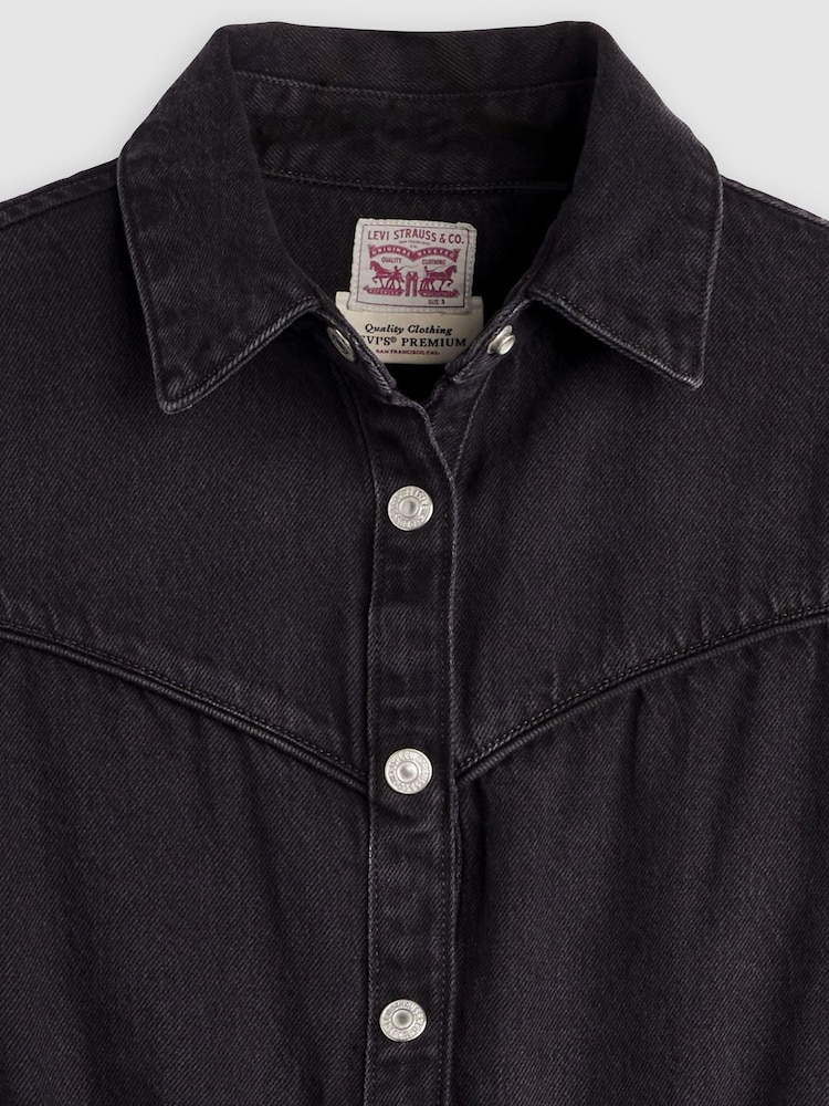 Levi's® Black Denim Short Sleeve Logan Western Dress - Image 6 of 6