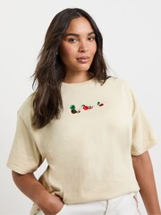Simply Be Pink Embroidered T-Shirts 2 Pack - Image 2 of 7