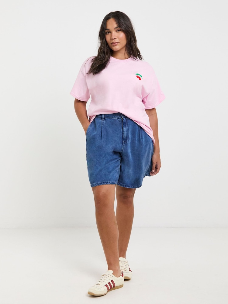 Simply Be Pink Embroidered T-Shirts 2 Pack - Image 7 of 7