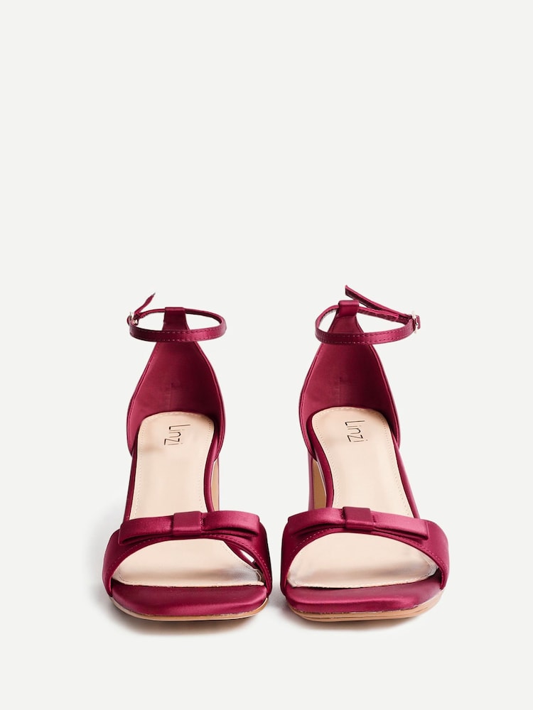 Linzi Red Orena Block Heel Sandals With Bow Detail - Image 8 of 8 Linzi Red Orena Block Heel Sandals With Bow Detail - Image 8 of 8