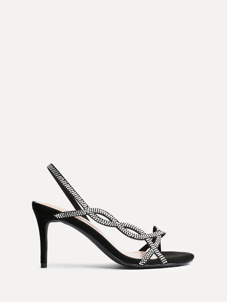Linzi Black Kristina Diamante Slingback Stiletto Heels - Image 2 of 5 Linzi Black Kristina Diamante Slingback Stiletto Heels - Image 2 of 5