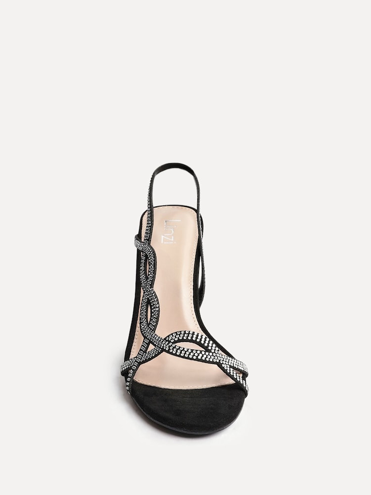 Linzi Black Kristina Diamante Slingback Stiletto Heels - Image 5 of 5