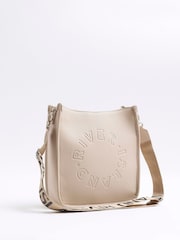 River Island Beige Logo Messenger Bag - Imagem 1 de 6