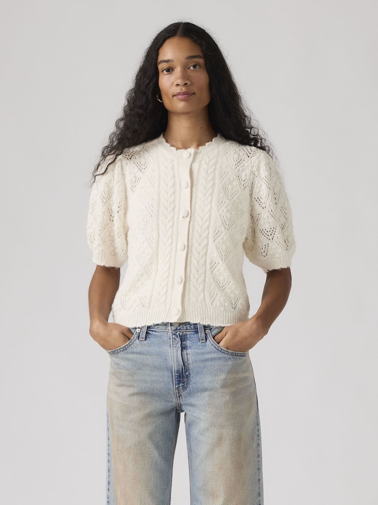 Levi's® Pauline Pointelle Short Sleeve Cardigan - Bild 1 von 6