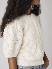 Levi's® Pauline Pointelle Short Sleeve Cardigan - Bild 3 von 6