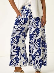 Roman Blue Multi Floral Print Culottes - Image 1 of 5