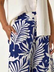 Roman Blue Multi Floral Print Culottes - Image 5 of 5