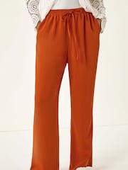 Roman Orange Elastic Waist Wide Leg Pocket Trousers - Image 1 of 5