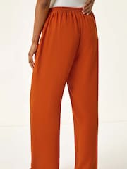 Roman Orange Elastic Waist Wide Leg Pocket Trousers - Image 4 of 5