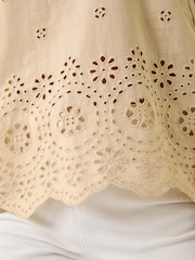 Roman Natural Broderie Hem Stretch Blouse - Image 5 of 5