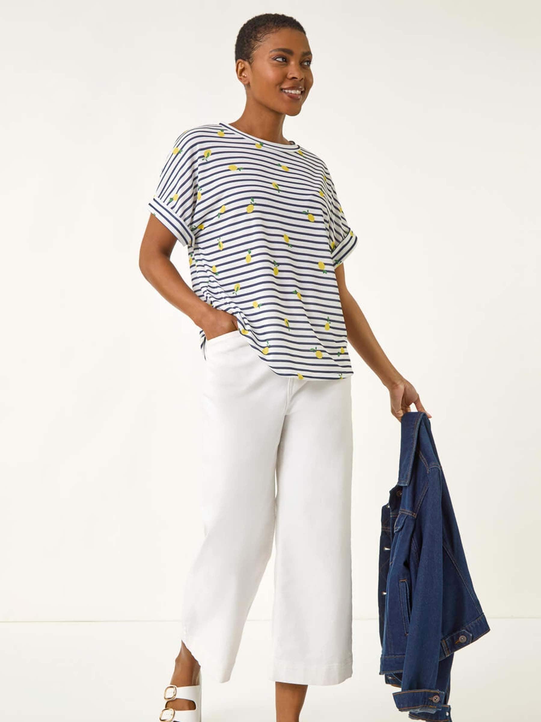 Buy Roman Blue Stripe Lemon Printed T-Shirt from the Next UK