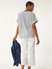 Roman Blue Stripe Lemon Printed T-Shirt - Image 4 of 5